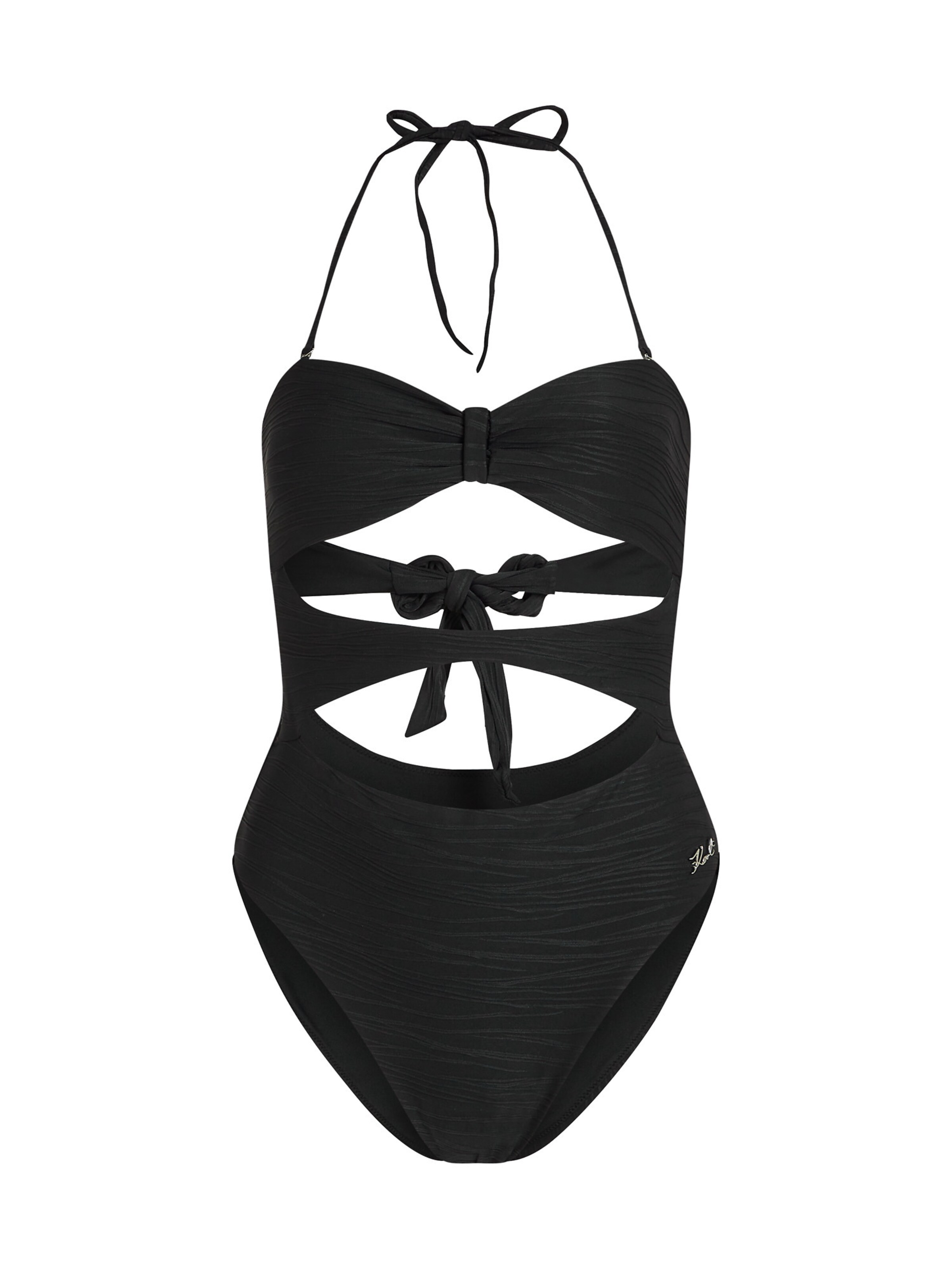 Bandeau Costum de baie întreg de la Karl Lagerfeld pe negru: față