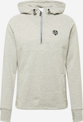 MOROTAI - Pullover desportivo ' Neotech Zip Hoodie ' em cinzento: frente