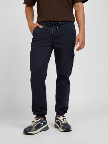 Pittman Tapered Cargo Pants 'Darius' in Blue: front