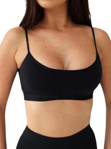 fashionshowcase Low Support Sport-BH 'SoftEase Duo' in Schwarz: Vorderseite