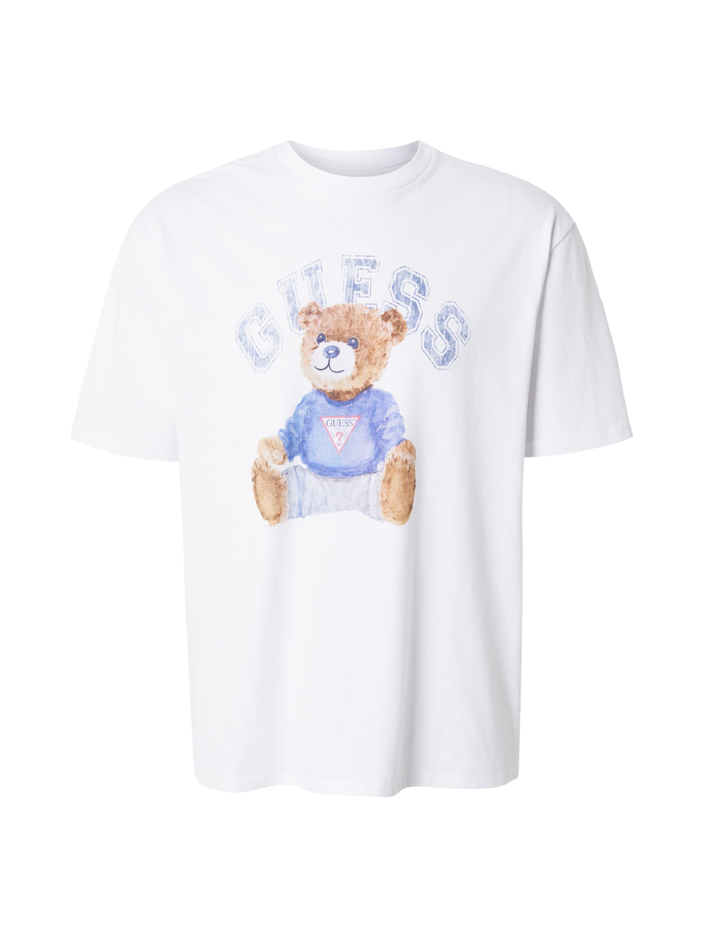GUESS Футболка 'BEAR' в Белый: спереди