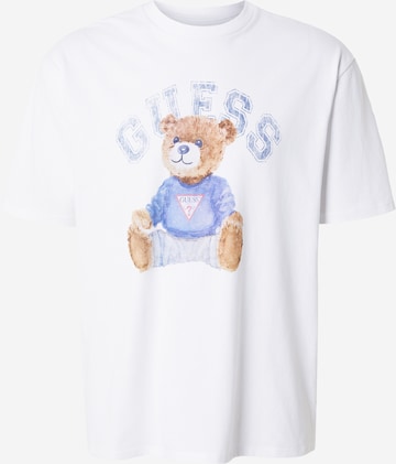 GUESS Футболка 'BEAR' в Белый: спереди
