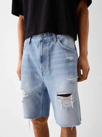 Bershka Loosefit Shorts in Blau