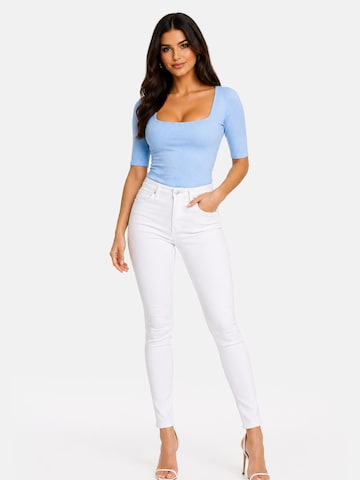 PANTHEROAR Majica 'Caro Neck Short Sleeve Top' | modra barva
