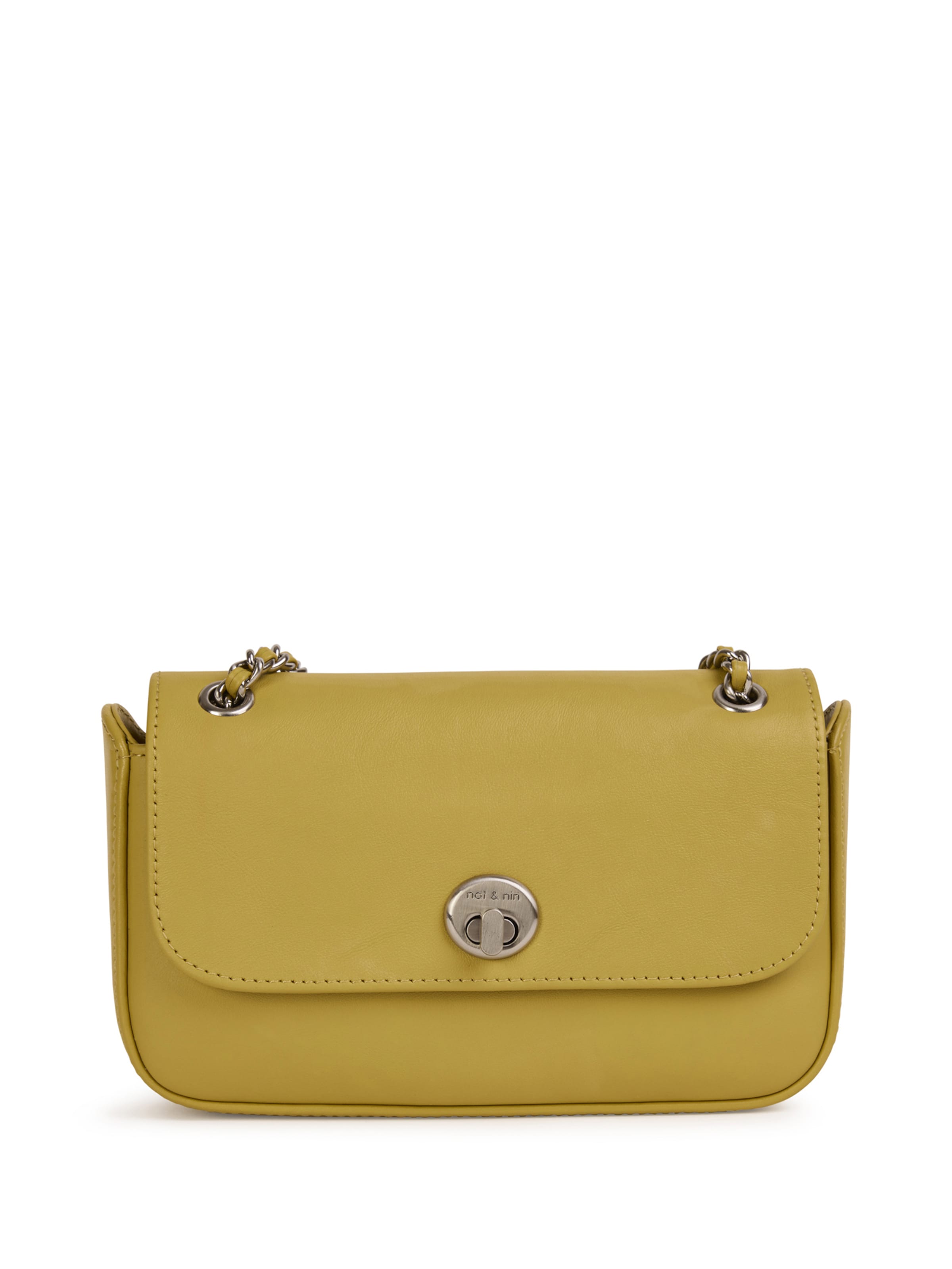 Nat&Nin Τσάντα ώμου ' MINI GRACE ' σε κίτρινο: μπροστά