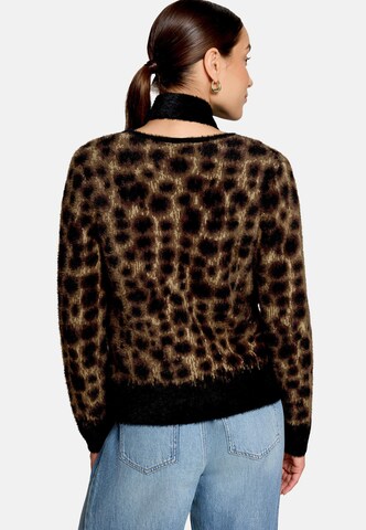 zero Casual-Strickjacke mit Jacquard in Schwarz