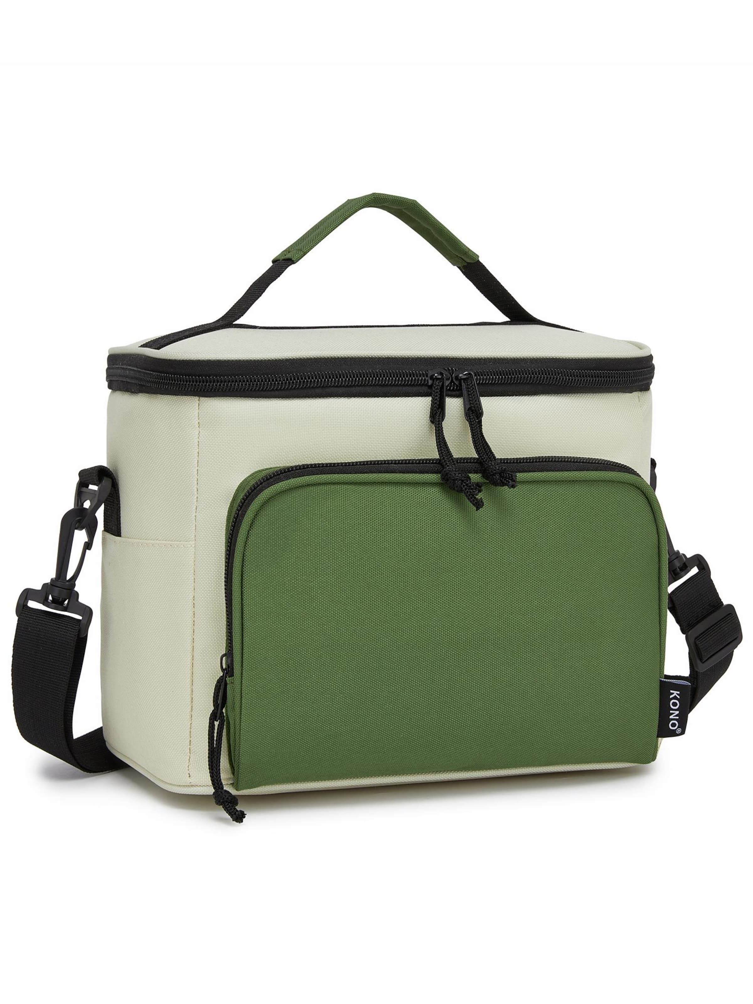 Miss Lulu Travel Bag 'Kühltasche 9L aus wasserdichtem Polyester, isolierte Lunchtasche faltbar mit verstellbarem Schultergurt für Arbeit & Picknick' in Green: front