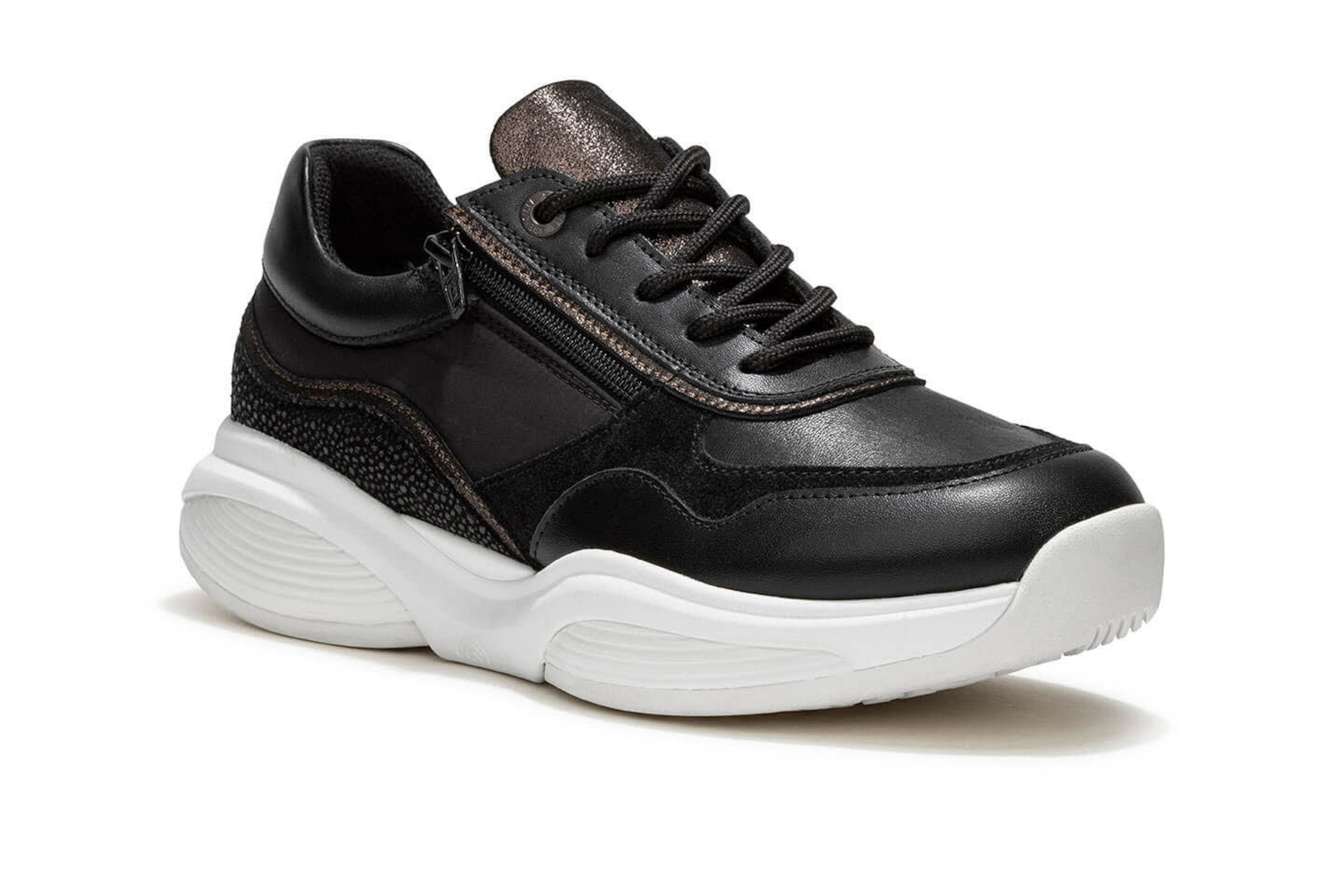 Xsensible Athletic Lace-Up Shoes in Black: front