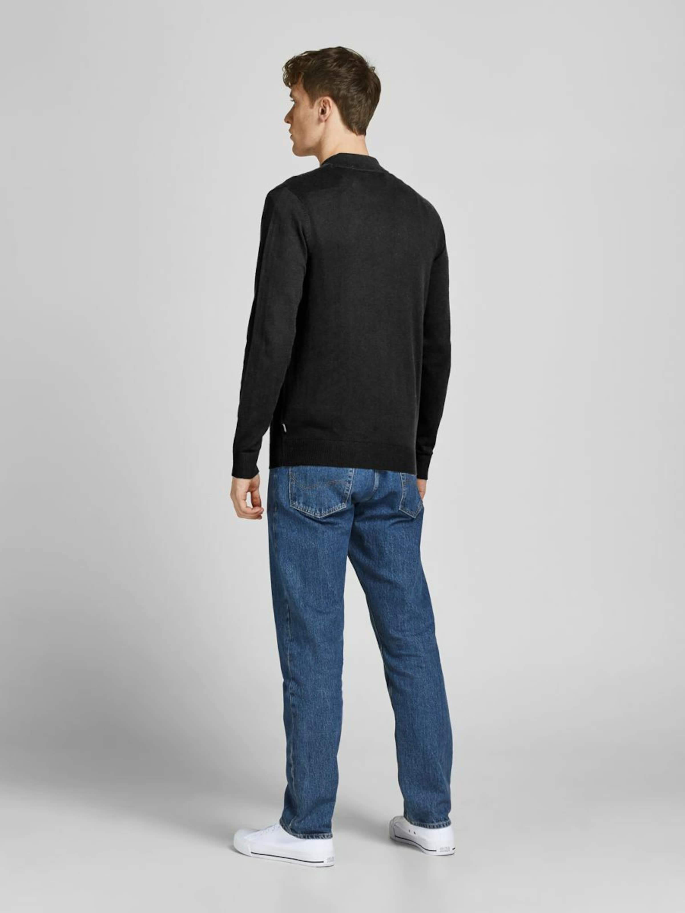 Männer Pullover & Strick JACK & JONES Strickjacke 'EMIL' in Schwarz - PS93113 Männer Pullover & Strick JACK & JONES Strickjacke 'EMIL' in Schwarz - PS93113