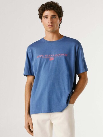 T-Shirt Pepe Jeans en bleu : devant