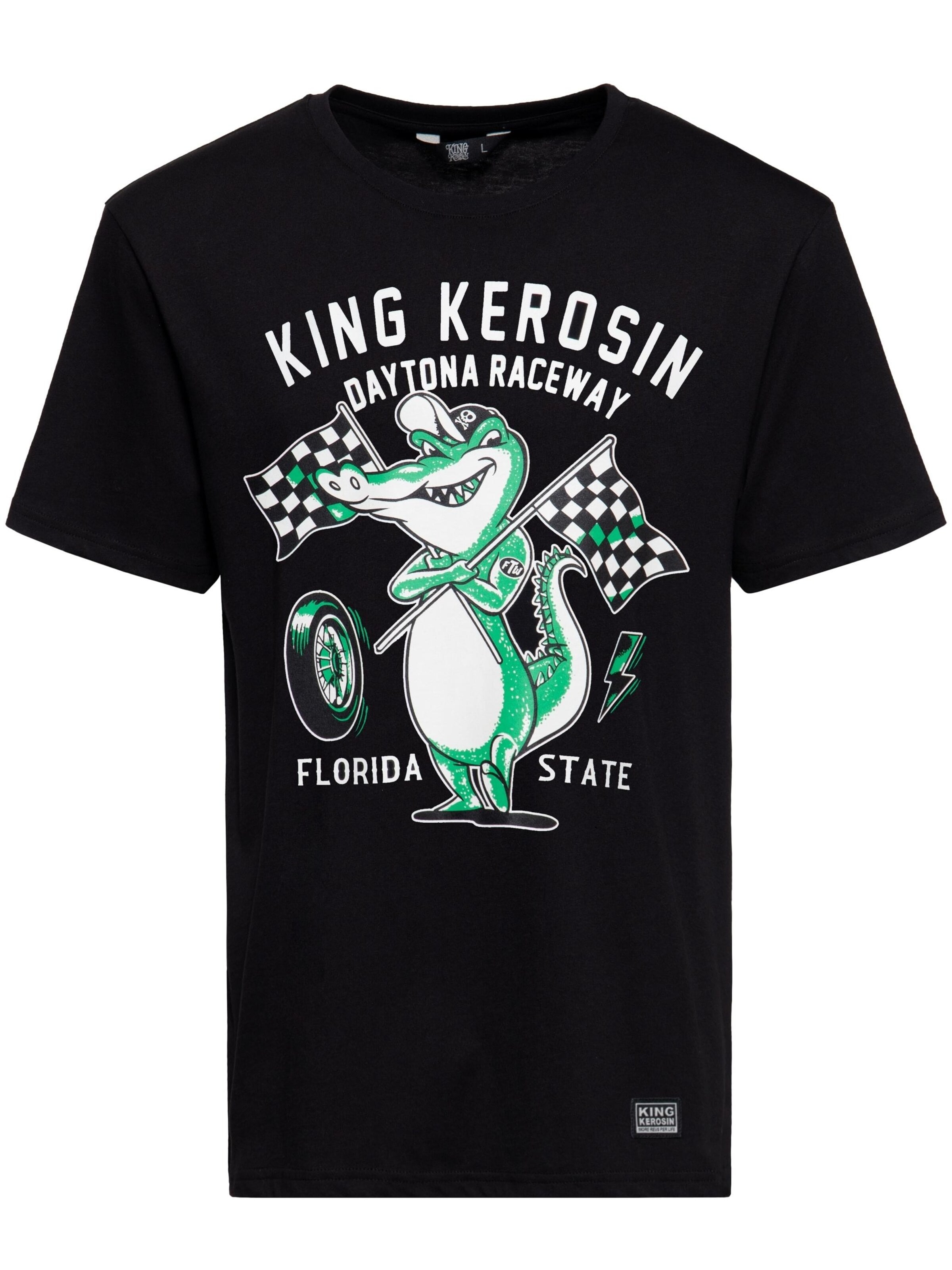 King Kerosin Shirt 'Daytona Raceway'‌‌‌‌‌‌‌‌ in Schwarz: Vorderseite