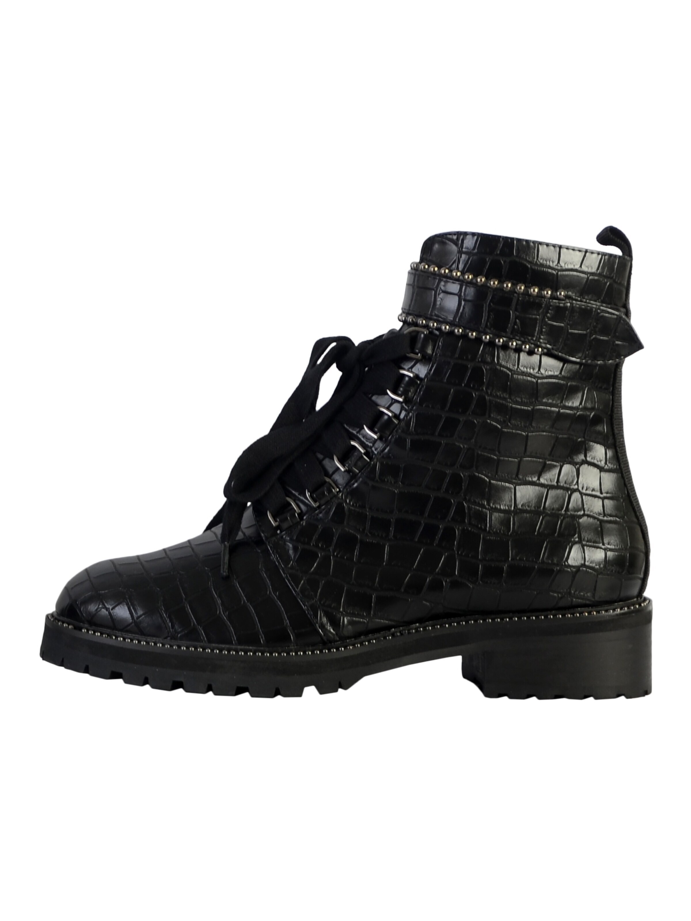 Bottines The Divine Factory en noir : devant