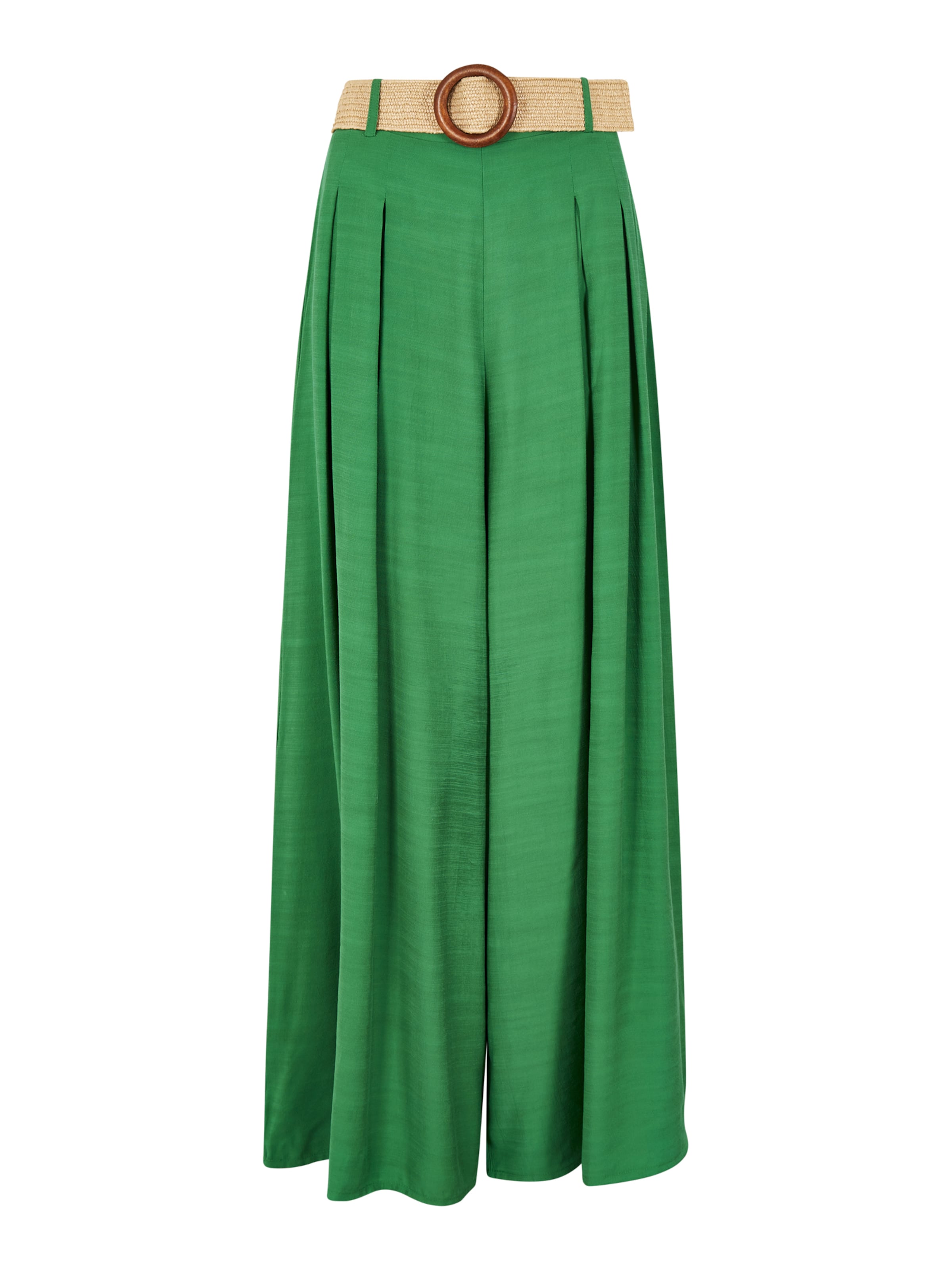 Apricot Wide Leg Hose in Grün: Vorderseite