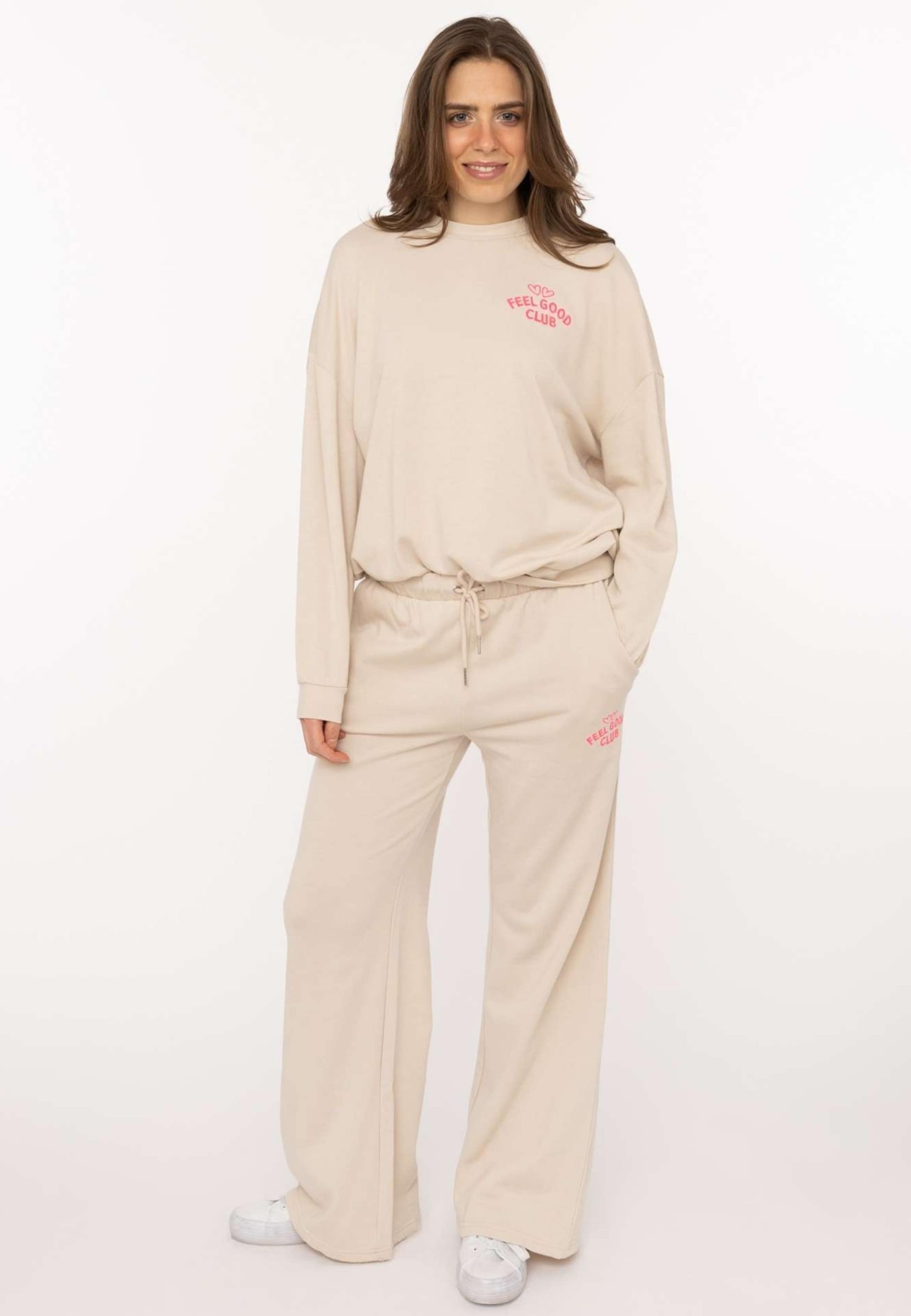 Regular Pantalon Zwillingsherz en beige : devant