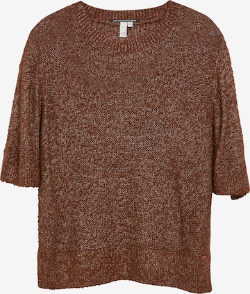 Pull-over QS en marron : devant