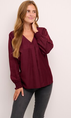 Cream Blouse 'Feng' in Rood