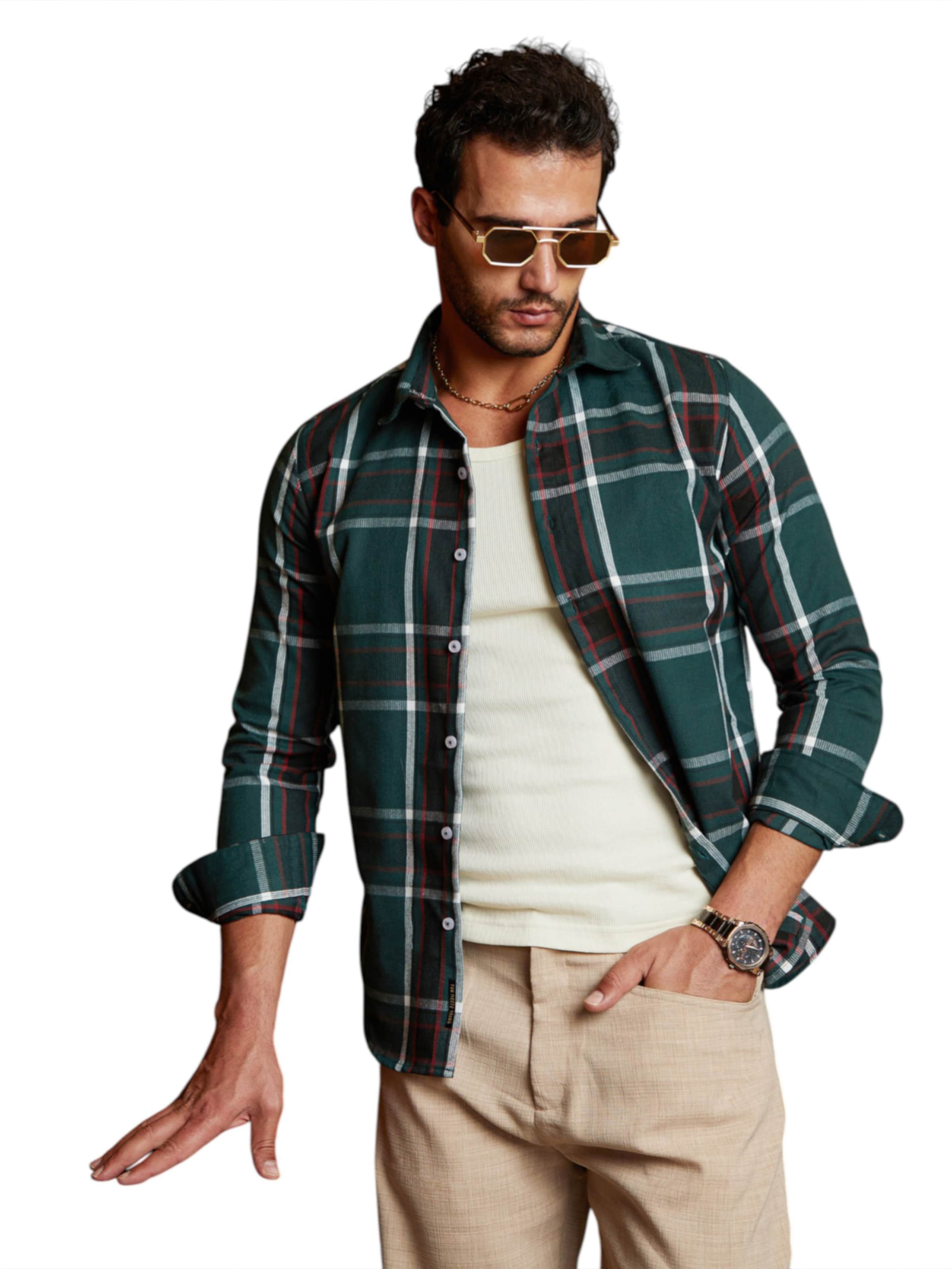 Campus Sutra Rovný strih Košeľa 'Coraline' - Zelená