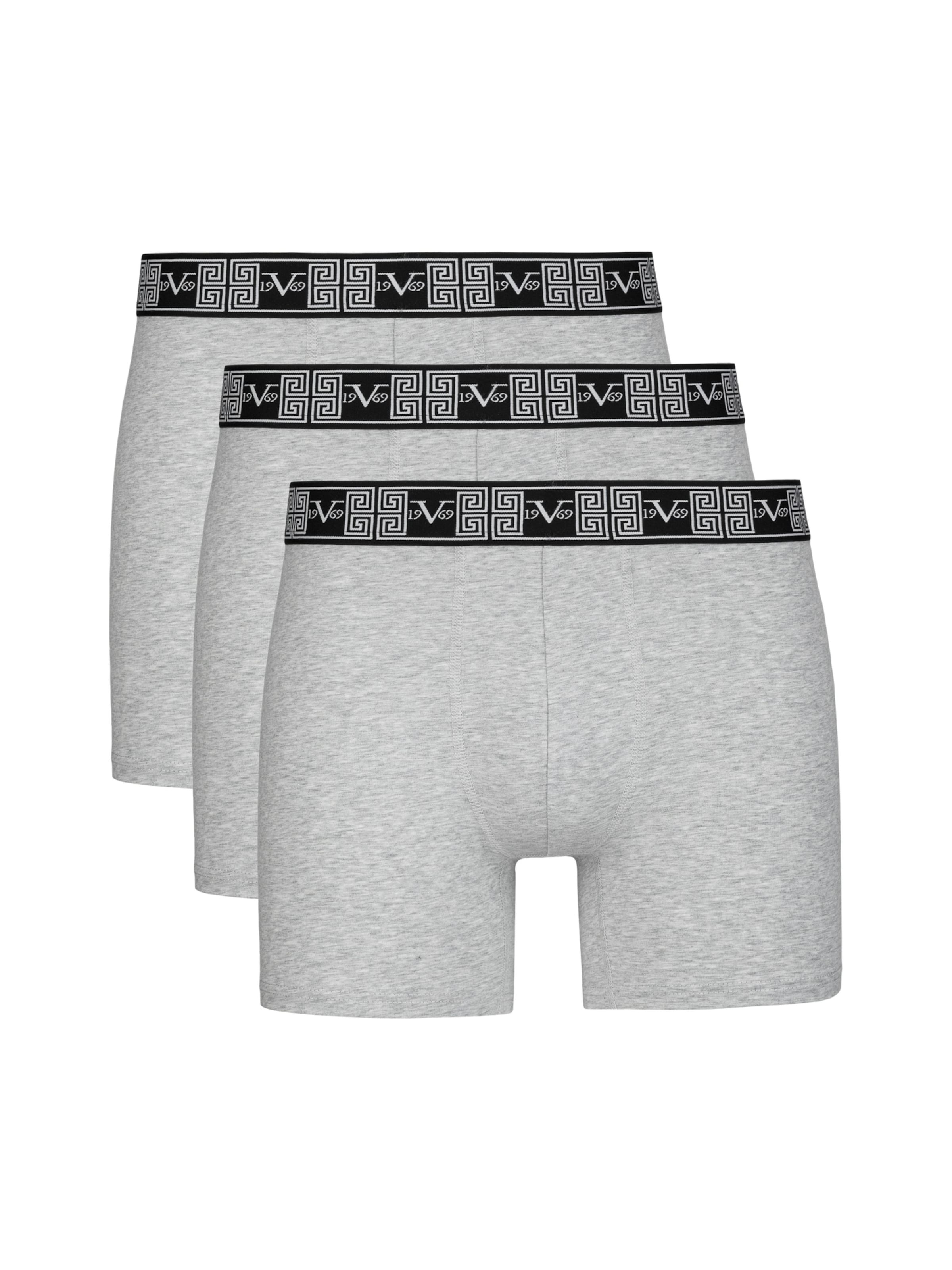 19V69 ITALIA Boxer shorts ' Francesco 3er Pack ' in Grey: front