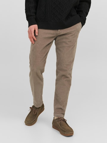 JACK & JONES - regular Pantalón chino 'Harvey' en marrón: frente