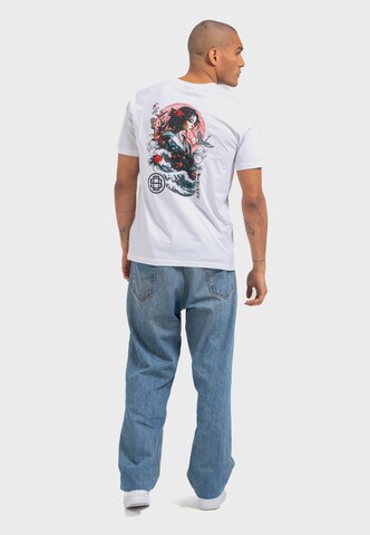 Oldskull Shirt 'Asian Blossom Queen' in White
