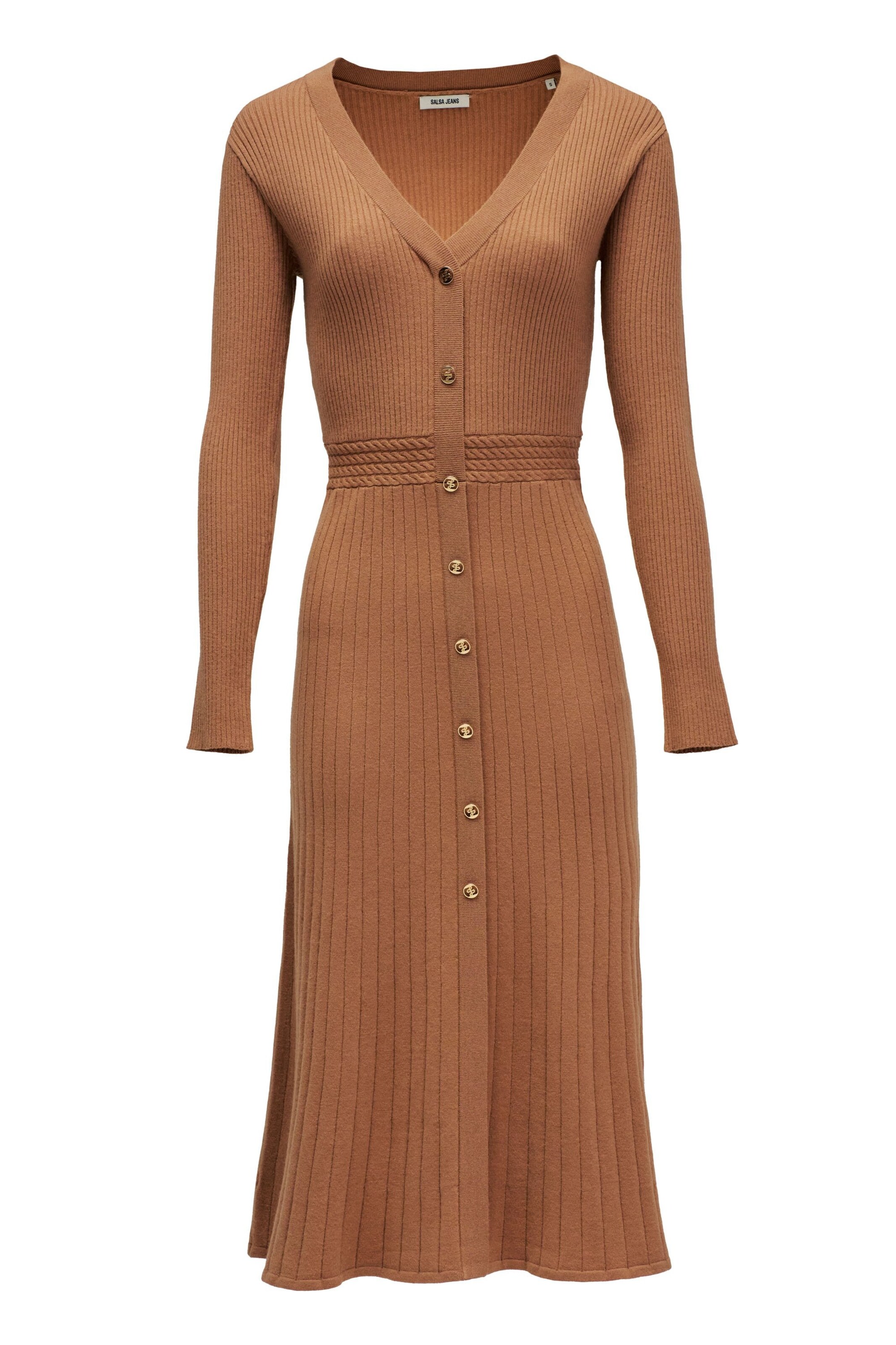 Salsa Jeans Jurk in Bruin: voorkant