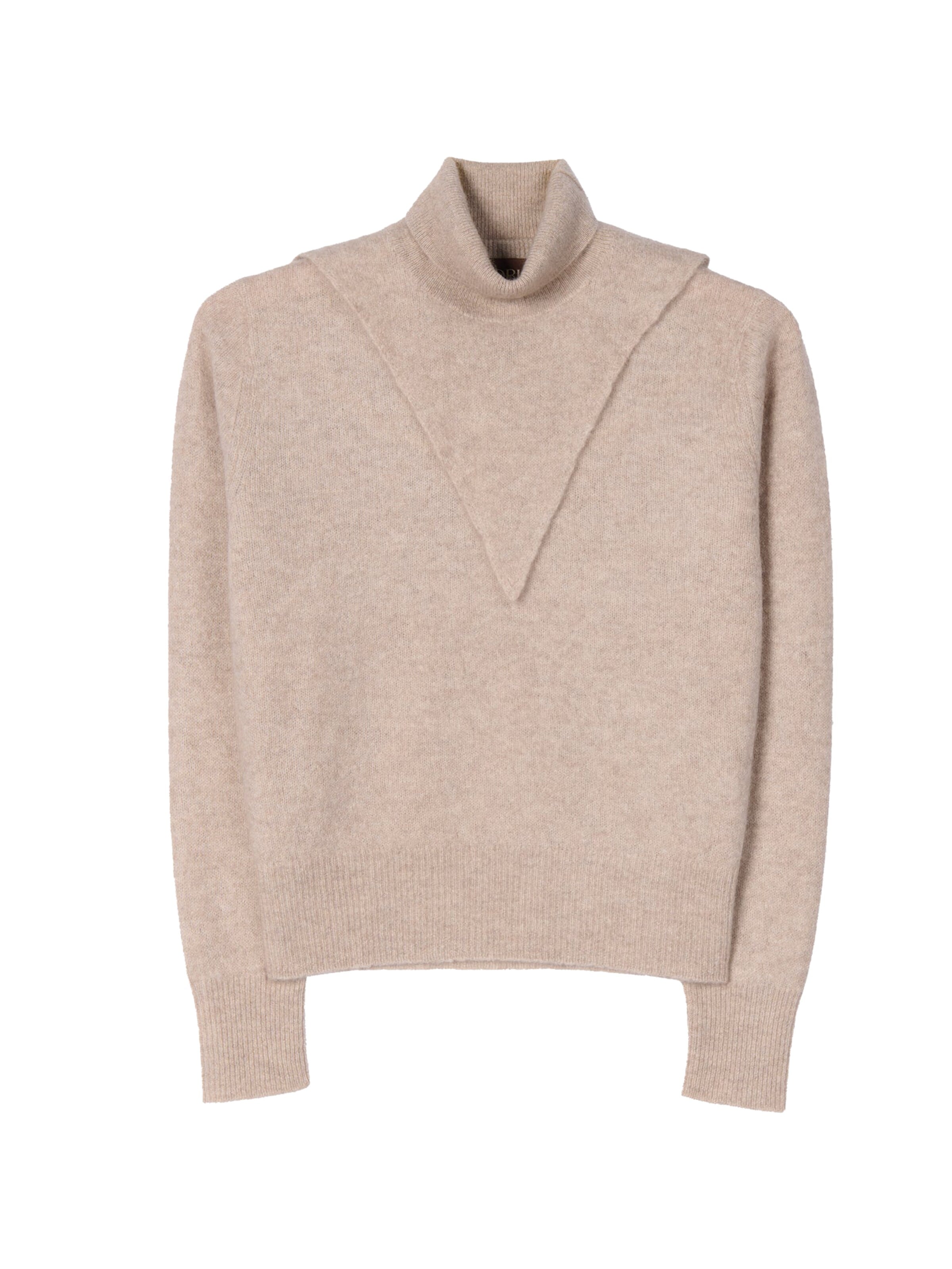 GOBI Cashmere - Jersey 'Women's Dual-Collar Cashmere Sweater' en beige: frente