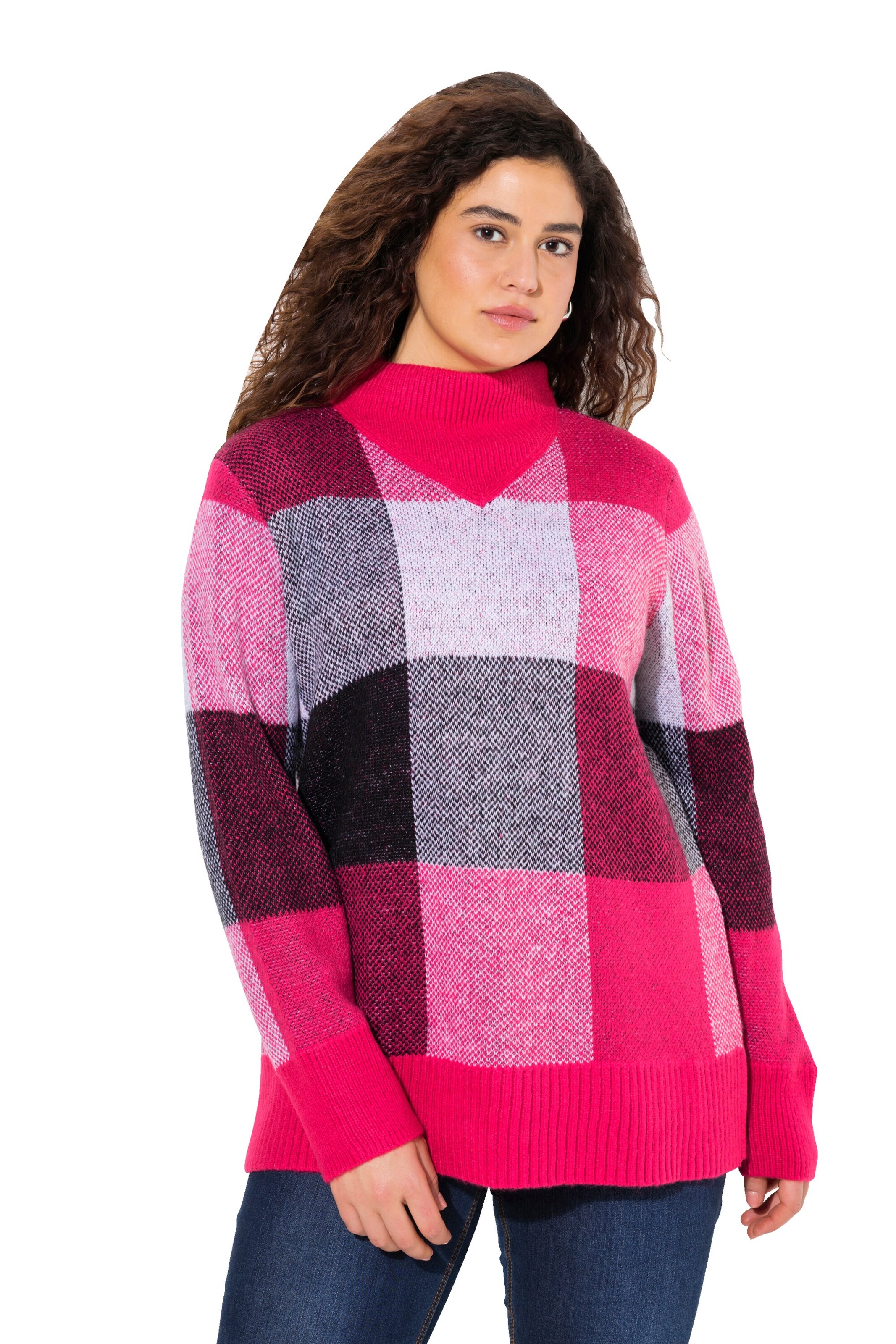 Pull-over Ulla Popken en rose : devant