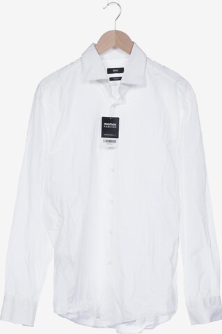 BOSS Black Button Up Shirt in XXL in White: front