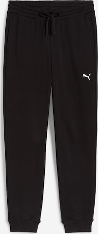 melns PUMA Pakapēniski sašaurināts piegriezums Sporta bikses 'Essential': no priekšpuses