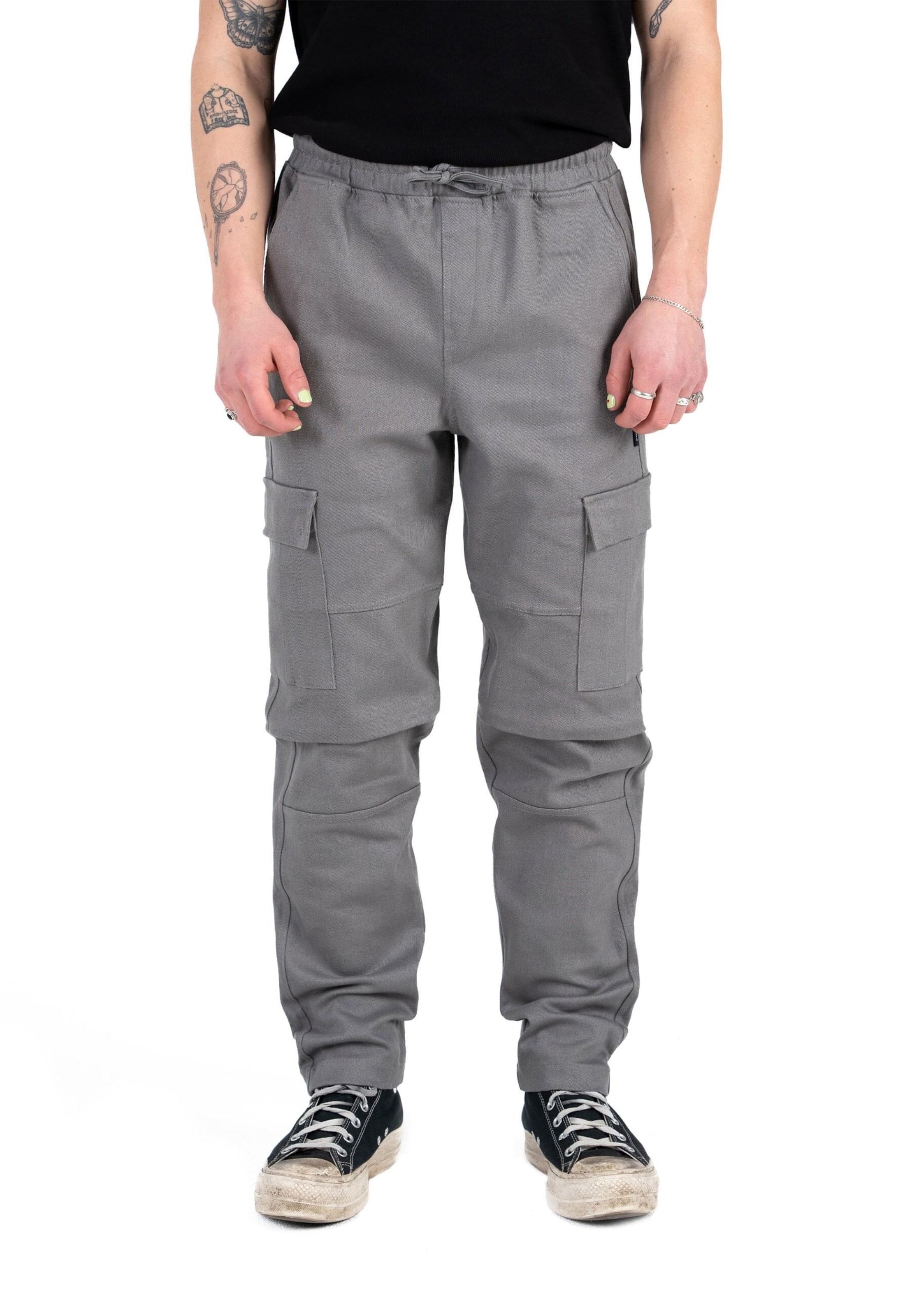 pilka Prohibited Standartinis Laisvo stiliaus kelnės: priekis