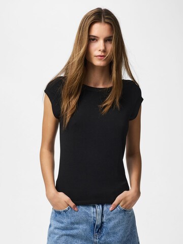 PIECES - Camiseta 'PCSof' en negro: frente