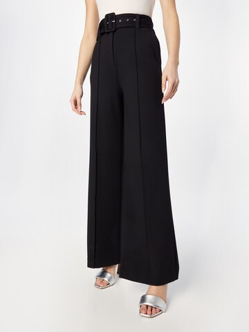 GUESS Wide leg Trousers with creases 'DARYL' in Black: front