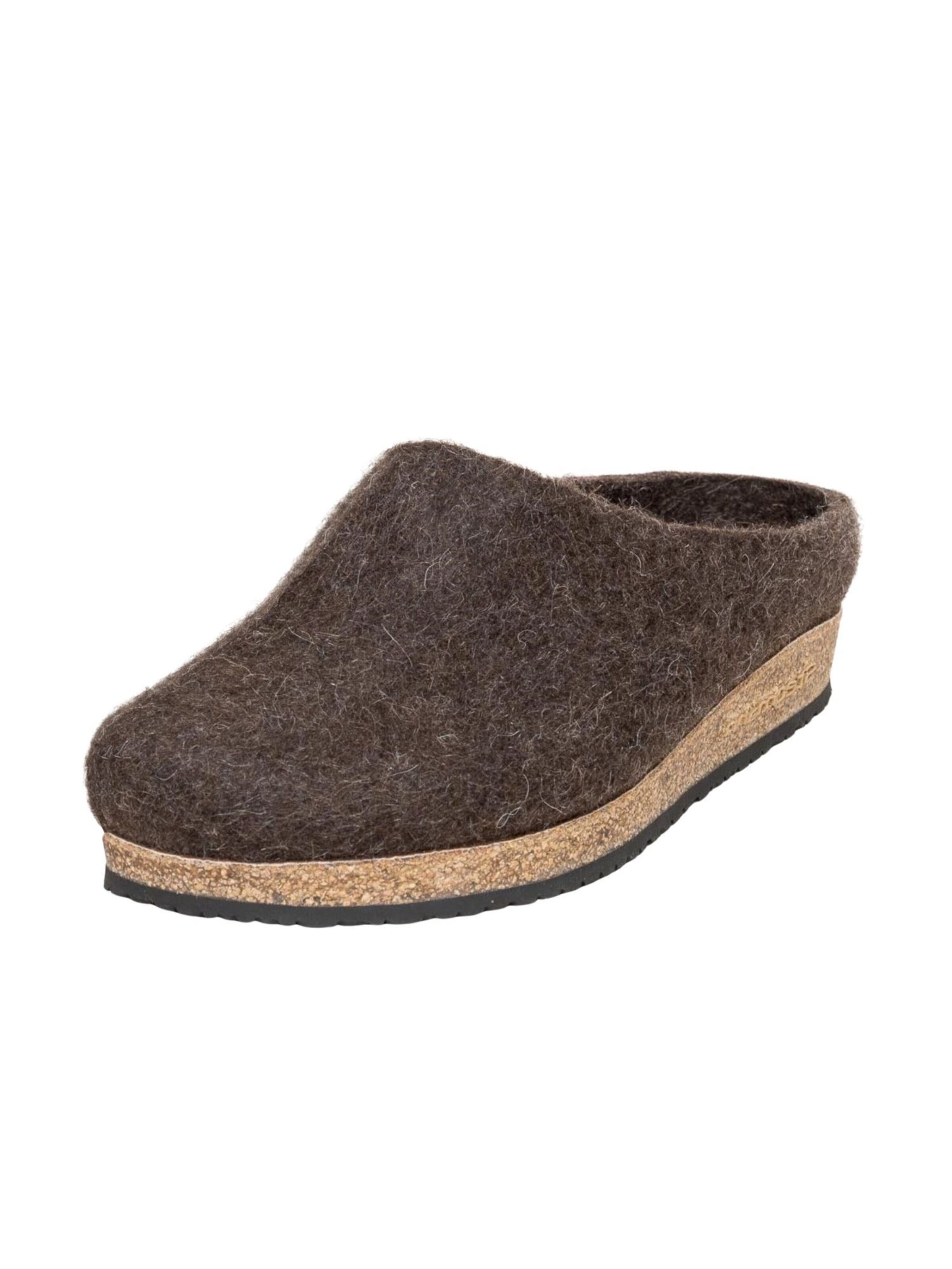Stegmann Clogs 'Filzclogs 108 Stegmann Natur Yak' in Brown: front