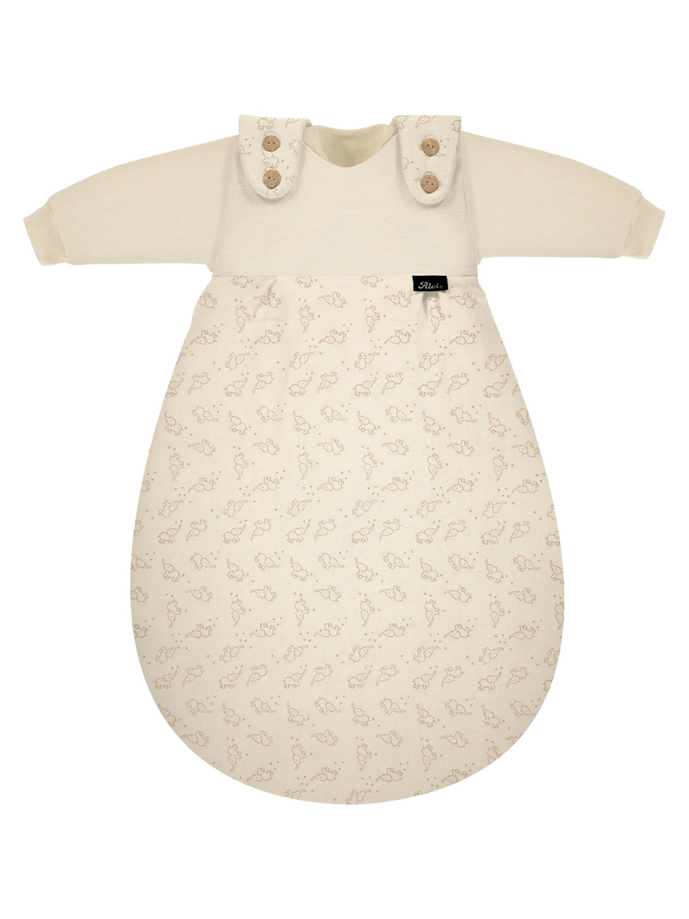 ALVI Sleeping Bag 'Schlafsack Baby-Mäxchen 3-teilig Bio-Baumwolle' in Beige: front