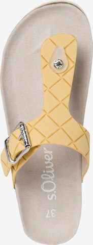s.Oliver T-Bar Sandals in Yellow