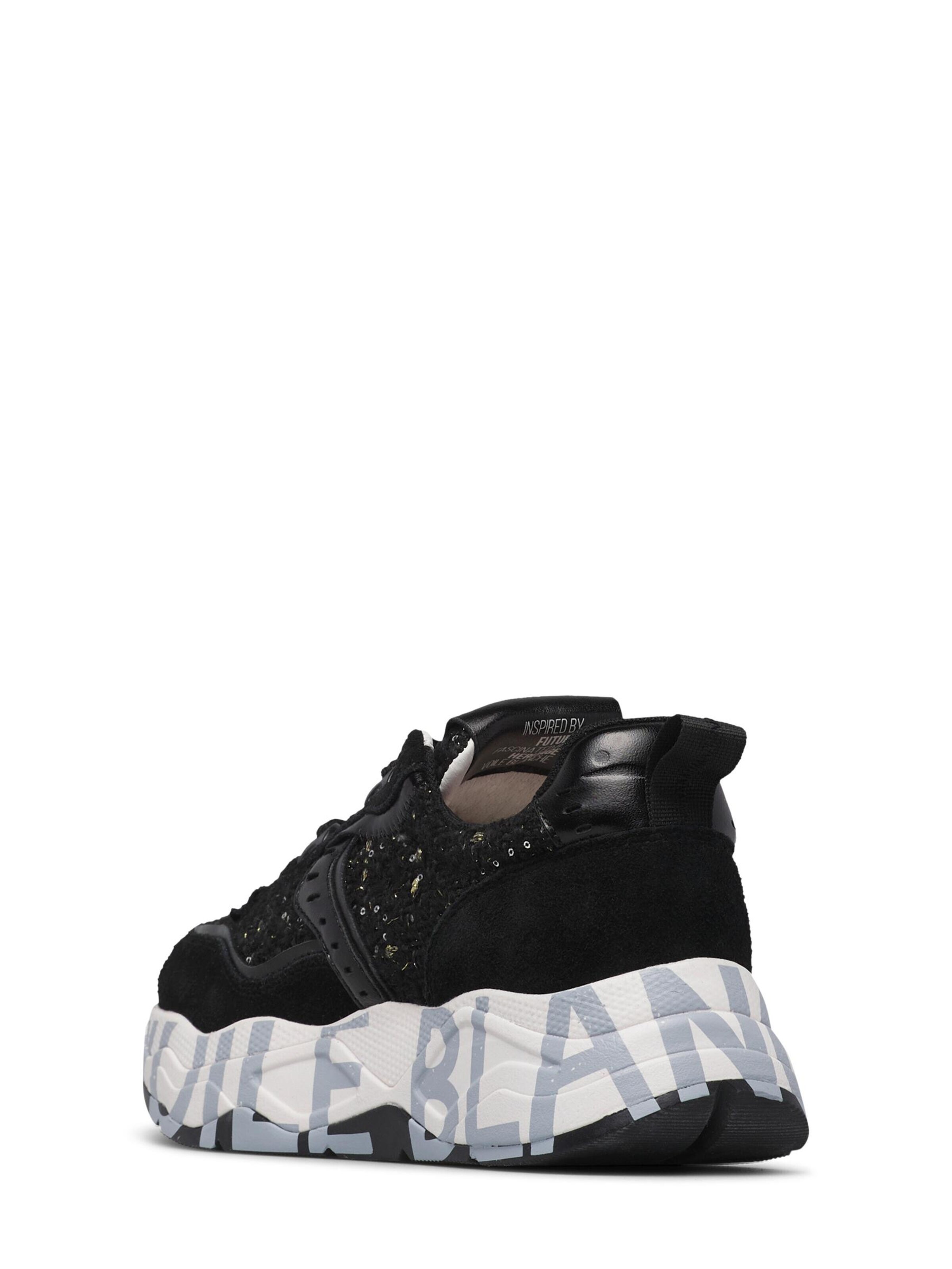 Chaussure à lacets 'CLUB105.' Voile blanche en noir