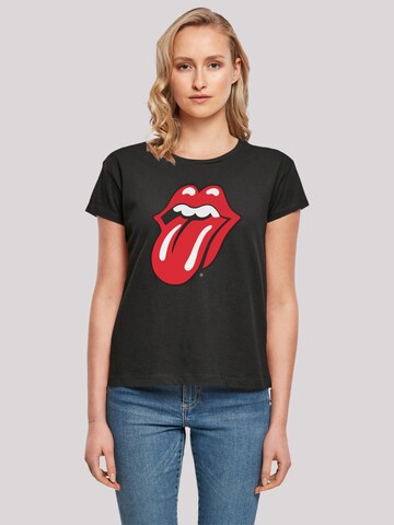 F4NT4STIC Shirt 'The Rolling Stones Classic Tongue' in Zwart