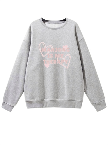 GORHEY Sweatshirt 'Women's Crew Neck Sweatshirt with Sweet Love Print, Loose Long Sleeve Fleece Pullover' in Grijs
