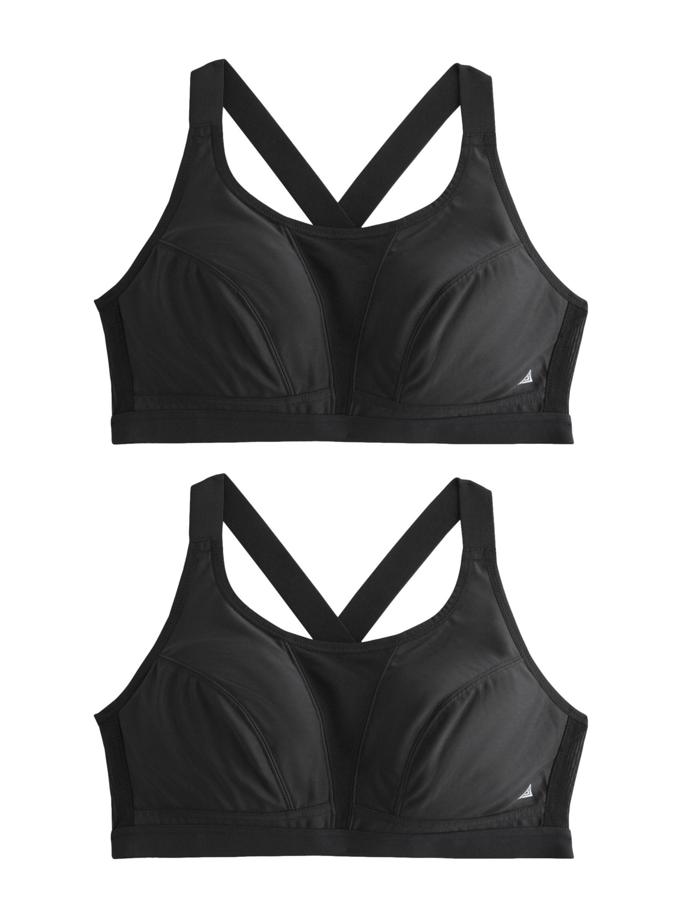 Next Bustier 2er-Pack Sport-Kurztops mit starkem Halt Regular Fit in Schwarz: Vorderseite