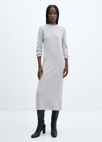 MANGO Knitted dress 'SEEDS' in Grey: front