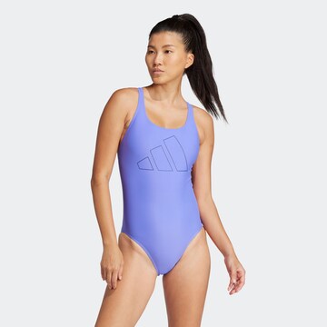 ADIDAS PERFORMANCE Bustier Sportbadeanzug 'Big Bars' in Blau: Vorderseite