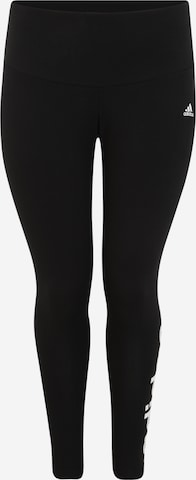 ADIDAS SPORTSWEAR Skinny Workout Pants 'Essentials High-Waisted Logo ' in Black: front