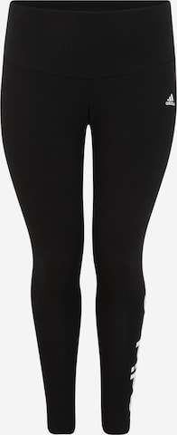 ADIDAS SPORTSWEARSkinny Sportske hlače 'Essentials High-Waisted Logo ' - crna boja: prednji dio