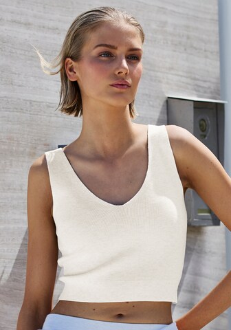 Tops en tricot Copenhagen Studios en beige : devant
