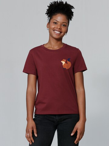 Maglietta ' Cute Fox ' di Watapparel in rosso: frontale