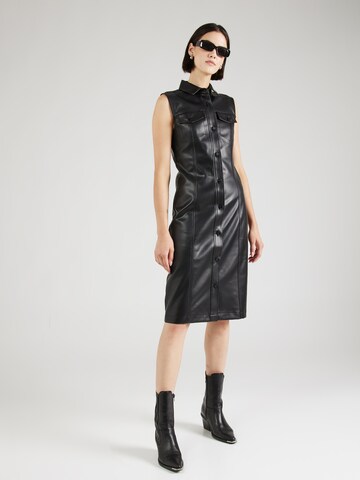 Calvin Klein Jeans Shirt dress 'FAUX' in Black: front