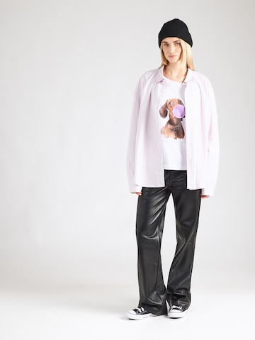 balta EINSTEIN & NEWTON Marškinėliai 'Bubble Dackel'