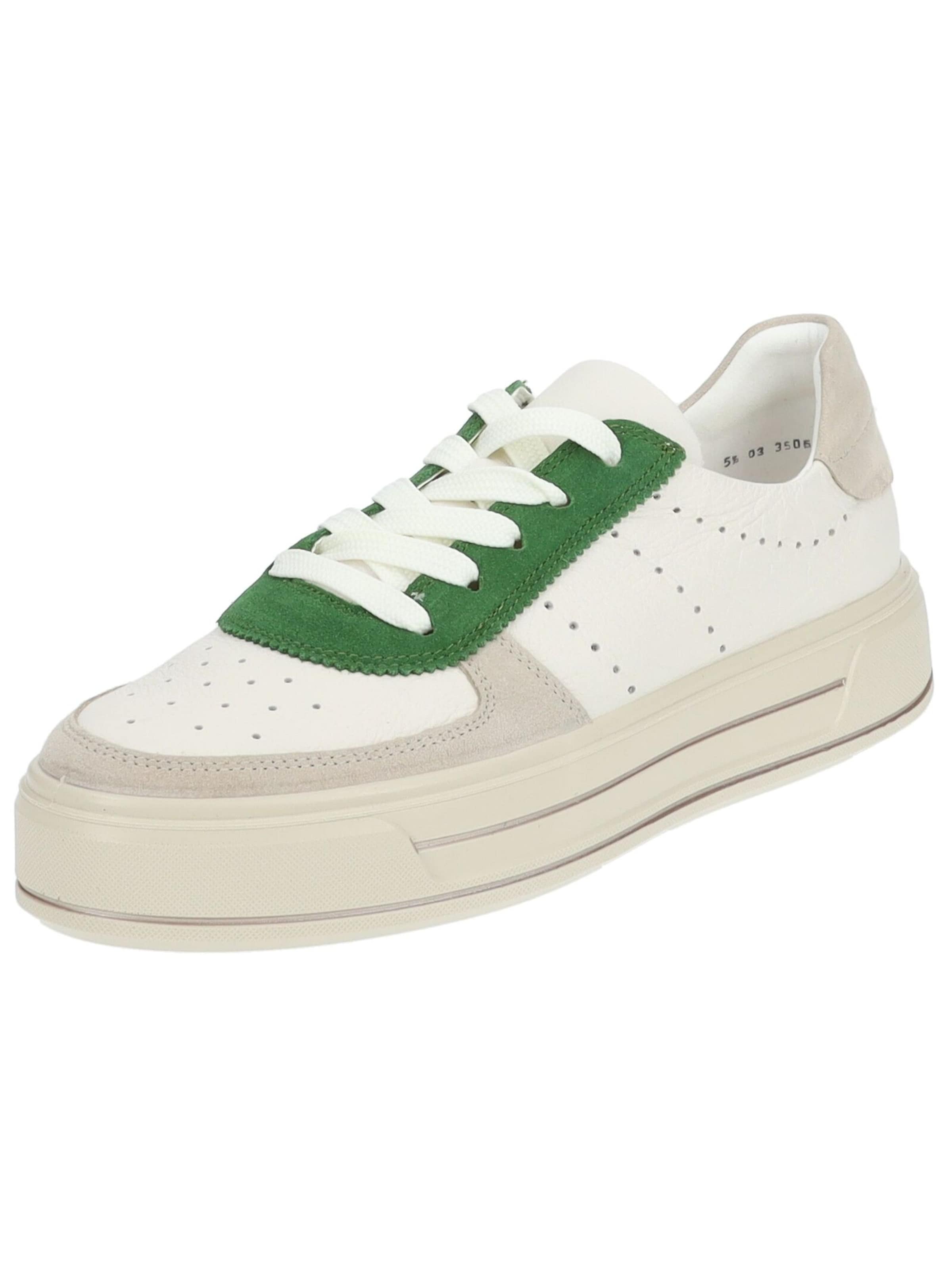 Sneaker bassa ARA di colore beige chiaro / verde erba / bianco, Visualizzazione prodotti