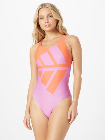 ADIDAS PERFORMANCE Active Swimsuit 'Logo Graphic' in Purple: front