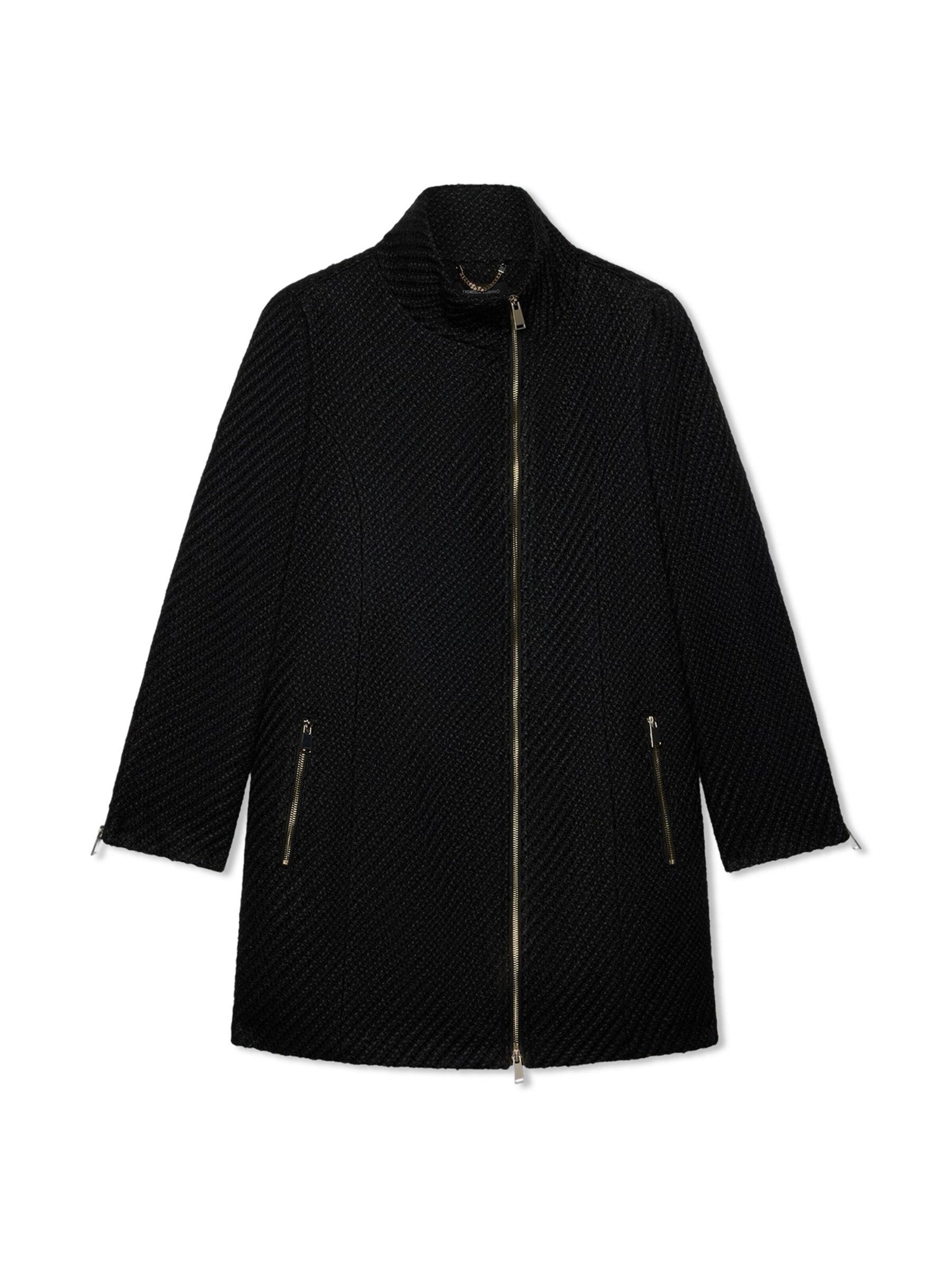 Cappotto di mezza stagione di Fiorella Rubino in nero: frontale